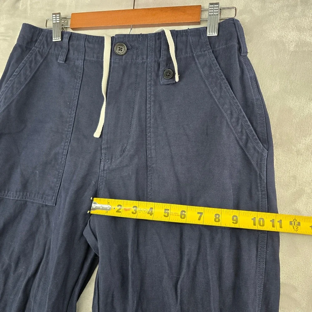Porter James Sports Fatigue Pants Mens Medium Navy Blue Drawstring Trousers